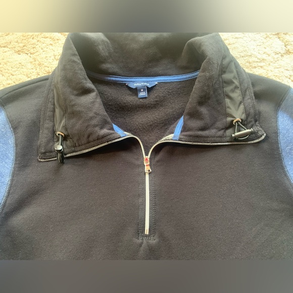 EUC NAUTICA PULLOVER ZIP FRONT SWEATSHIRT DRESS IN BLUE/GRAY/BLACK WOMENS SIZE M - Picture 9 of 14